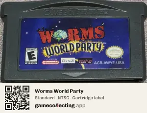 Worms World Party Game Boy Advance, NTSC cartridge label