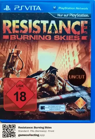 Resistance: Burning Skies PlayStation Vita, Germany box front