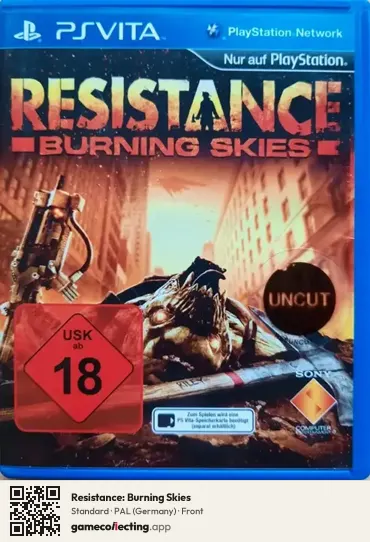 Resistance: Burning Skies PlayStation Vita, Germany box front