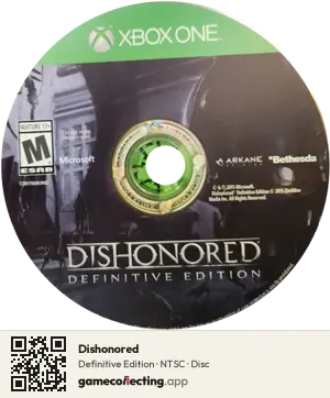 Dishonored Xbox One, NTSC disc