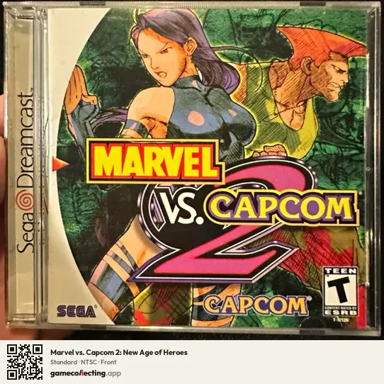 Marvel vs. Capcom 2: New Age of Heroes Sega Dreamcast, NTSC box front