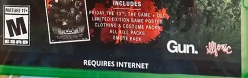 Friday the 13th: The Game, the ESRB box on its front
