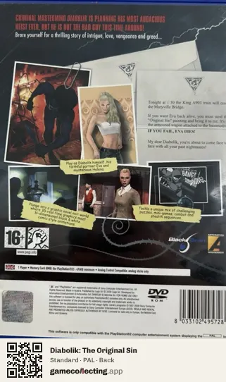 Diabolik: The Original Sin PlayStation 2, PAL box back