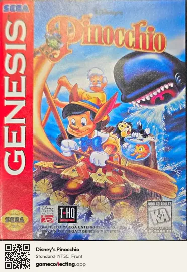 Disney's Pinocchio Sega Mega Drive / Genesis, NTSC box front