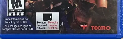 Dead or Alive 5 Plus, the ESRB box on its front