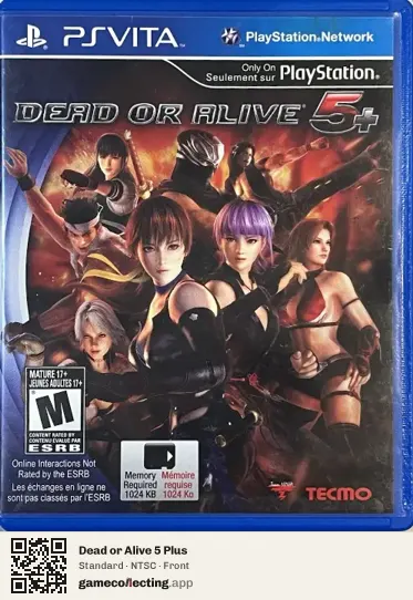 Dead or Alive 5 Plus PlayStation Vita, NTSC box front