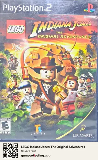 LEGO Indiana Jones: The Original Adventures PlayStation 2, NTSC box front
