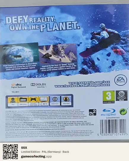 SSX PlayStation 3, Germany box back
