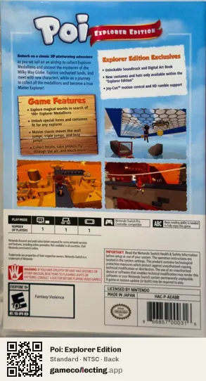 Poi: Explorer Edition Nintendo Switch, NTSC box back