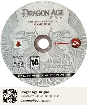 Dragon Age: Origins PlayStation 3, NTSC disc