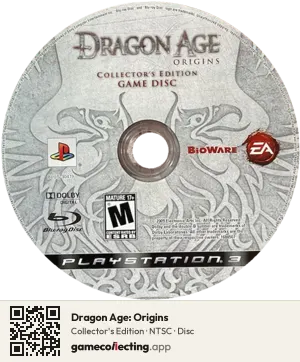 Dragon Age: Origins PlayStation 3, NTSC disc