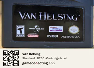 Van Helsing Game Boy Advance, NTSC cartridge label