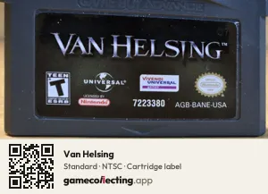 Van Helsing Game Boy Advance, NTSC cartridge label