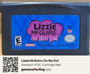 Lizzie McGuire: On the Go! Game Boy Advance, NTSC cartridge label