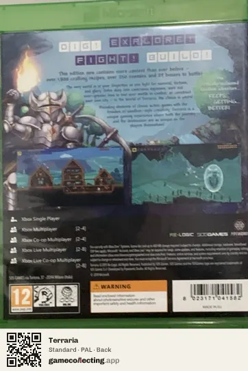 Terraria Xbox One, PAL box back