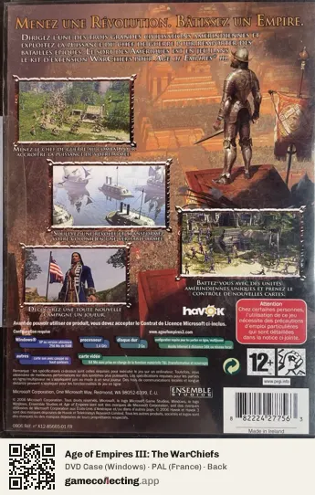 Age of Empires III: The WarChiefs Computer, France box back
