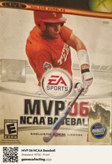 MVP 06 NCAA Baseball Xbox, NTSC box front