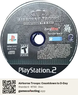 Airborne Troops: Countdown to D-Day PlayStation 2, NTSC disc