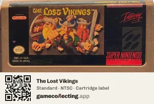 The Lost Vikings Super Nintendo Entertainment System, NTSC cartridge label