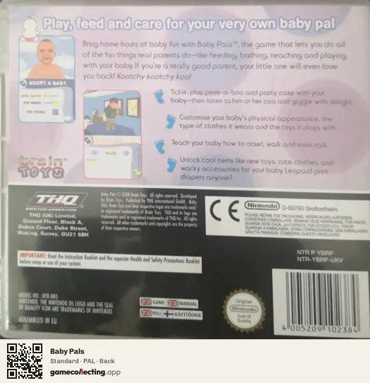 Baby Pals Nintendo DS, PAL box back