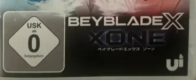 Beyblade X Xone, the USK square on its front