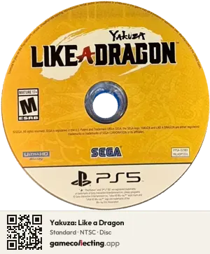 Yakuza: Like a Dragon PlayStation 5, NTSC disc