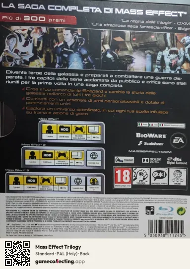 Mass Effect Trilogy PlayStation 3, Italy box back