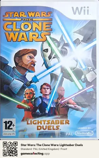 Star Wars: The Clone Wars: Lightsaber Duels Nintendo Wii, United Kingdom box front