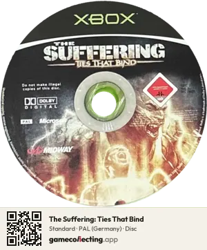 The Suffering: Ties That Bind Xbox, PAL disc