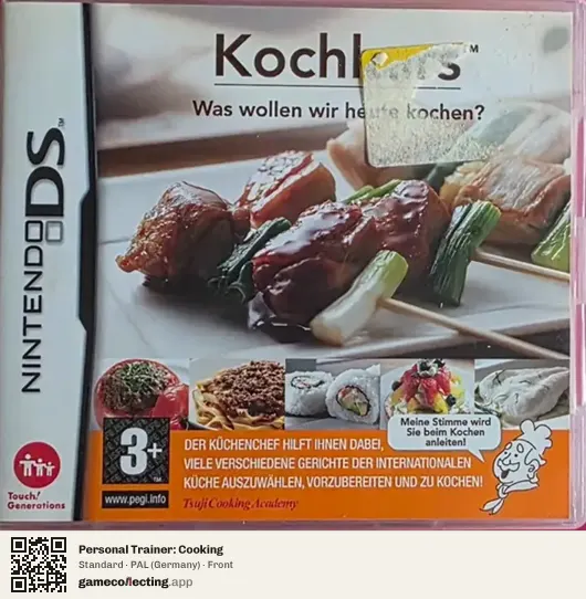 Personal Trainer: Cooking Nintendo DS, Germany box front