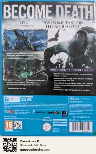 Darksiders II Nintendo Wii U, PAL box back