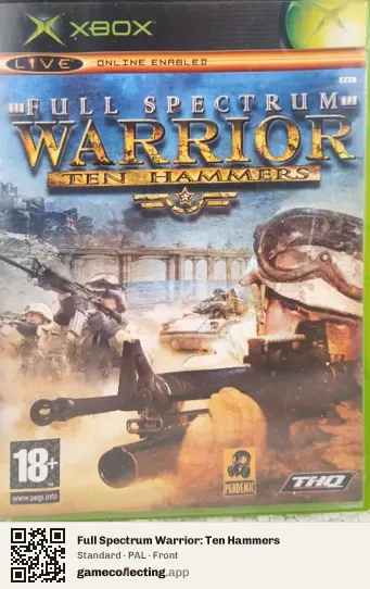 Full Spectrum Warrior: Ten Hammers Xbox, PAL box front