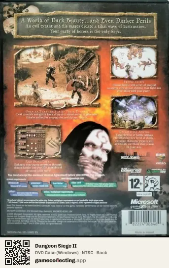 Dungeon Siege II Computer, NTSC box back
