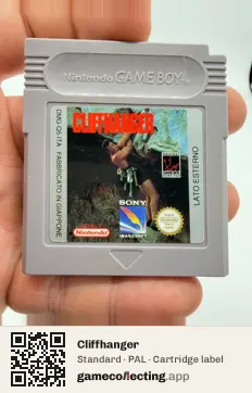 Cliffhanger Game Boy, PAL cartridge label