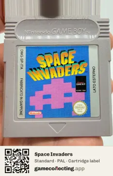 Space Invaders Game Boy, PAL cartridge label