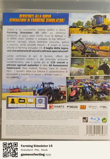 Farming Simulator 15 PlayStation 3, PAL box back