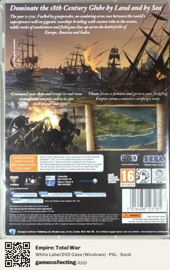 Empire: Total War Computer, PAL box back