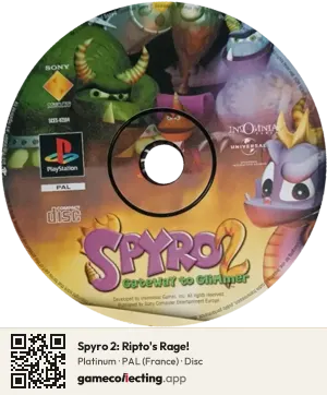 Spyro 2: Ripto's Rage! PlayStation, PAL disc
