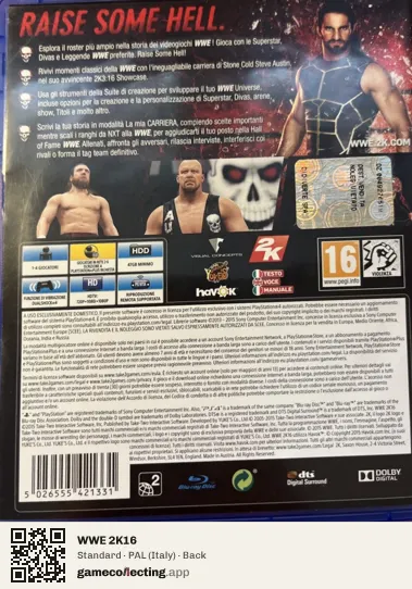 WWE 2K16 PlayStation 4, Italy box back