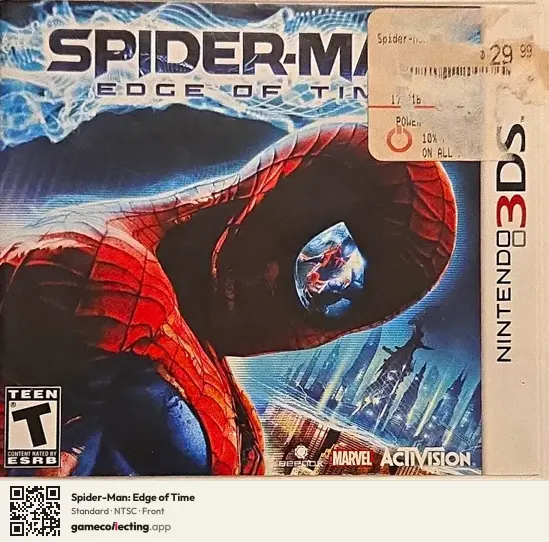 Spider-Man: Edge of Time Nintendo 3DS, NTSC box front