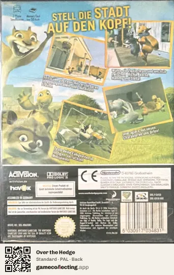 Over the Hedge Nintendo GameCube, PAL box back