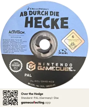 Over the Hedge Nintendo GameCube, PAL disc
