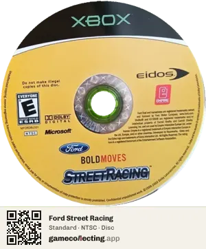 Ford Street Racing Xbox, NTSC disc