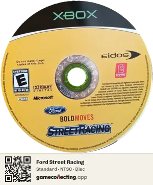 Ford Street Racing Xbox, NTSC disc
