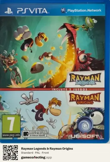 Rayman Legends & Rayman Origins PlayStation Vita, PAL box front