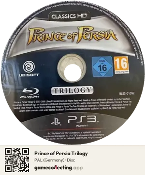 Prince of Persia Trilogy PlayStation 3, PAL disc