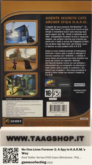 No One Lives Forever 2: A Spy in H.A.R.M.'s Way Computer, PAL box back