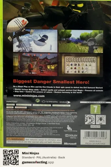 Mini Ninjas Xbox 360, Australia box back