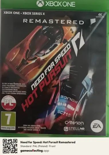 Need for Speed: Hot Pursuit Remastered Xbox One, Poland box front