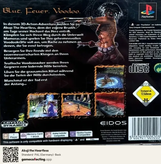 Akuji the Heartless PlayStation, Germany box back